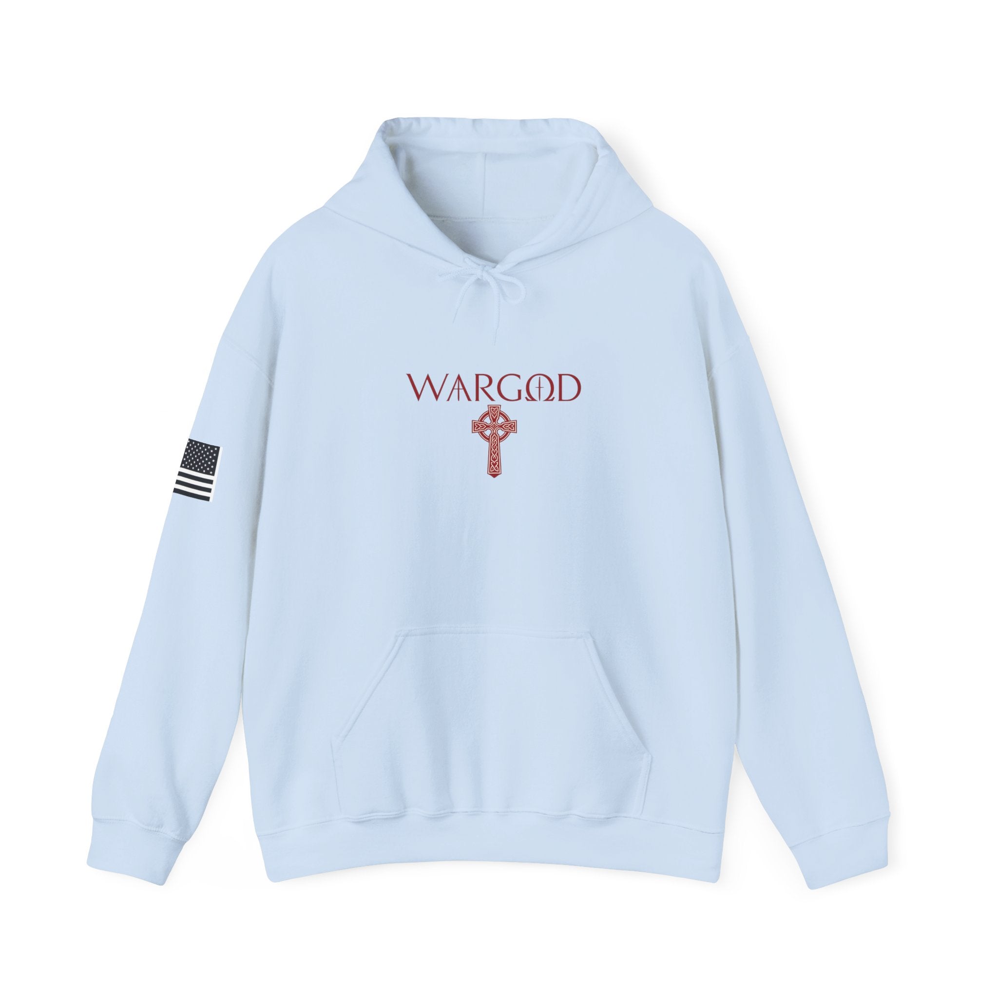 WARGOD Celtic Cross Hoodie – Minimal Viking Rune Graphic Pullover