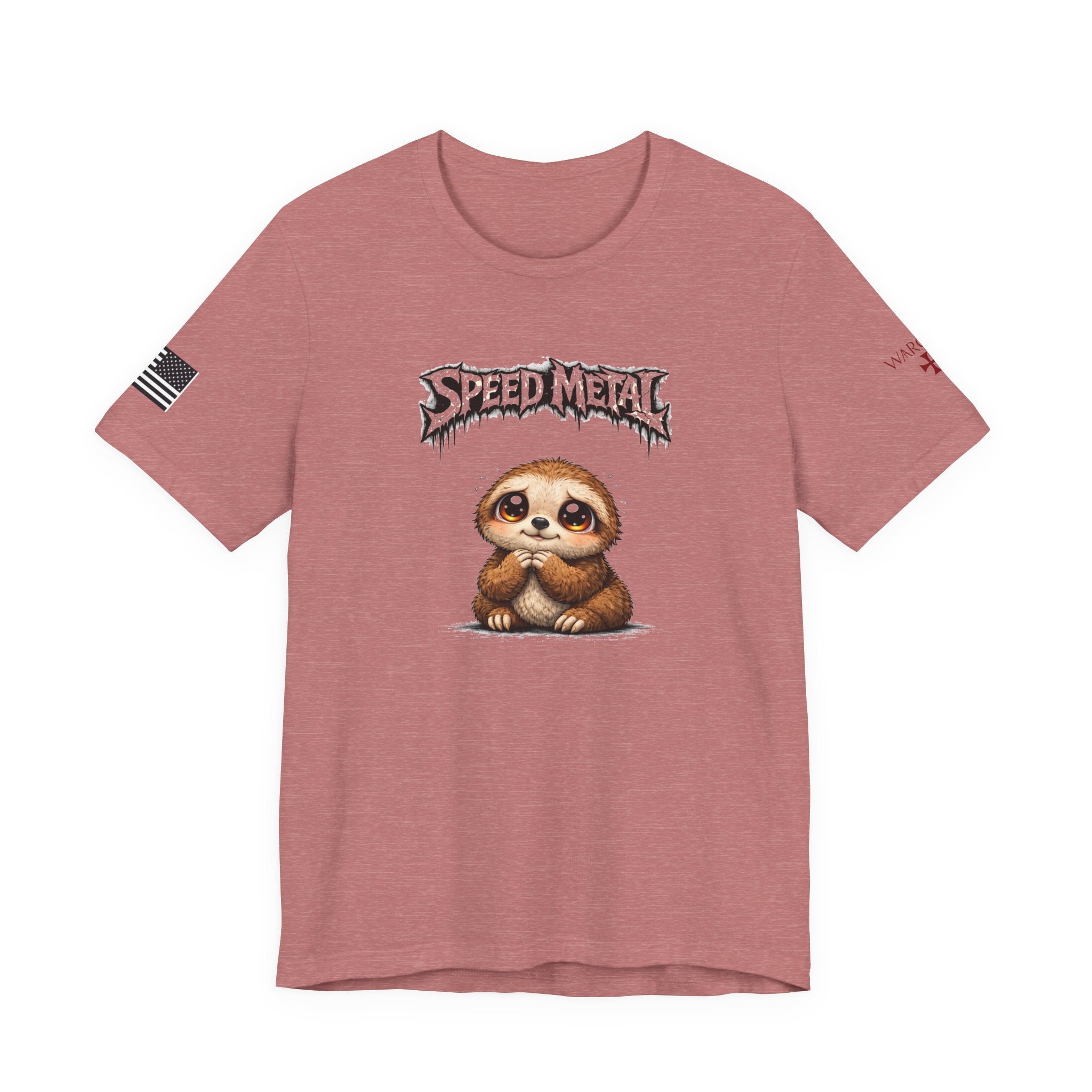 Speed Metal Sloth T-Shirt — Cute Sloth Graphic Tee for Metal Fans
