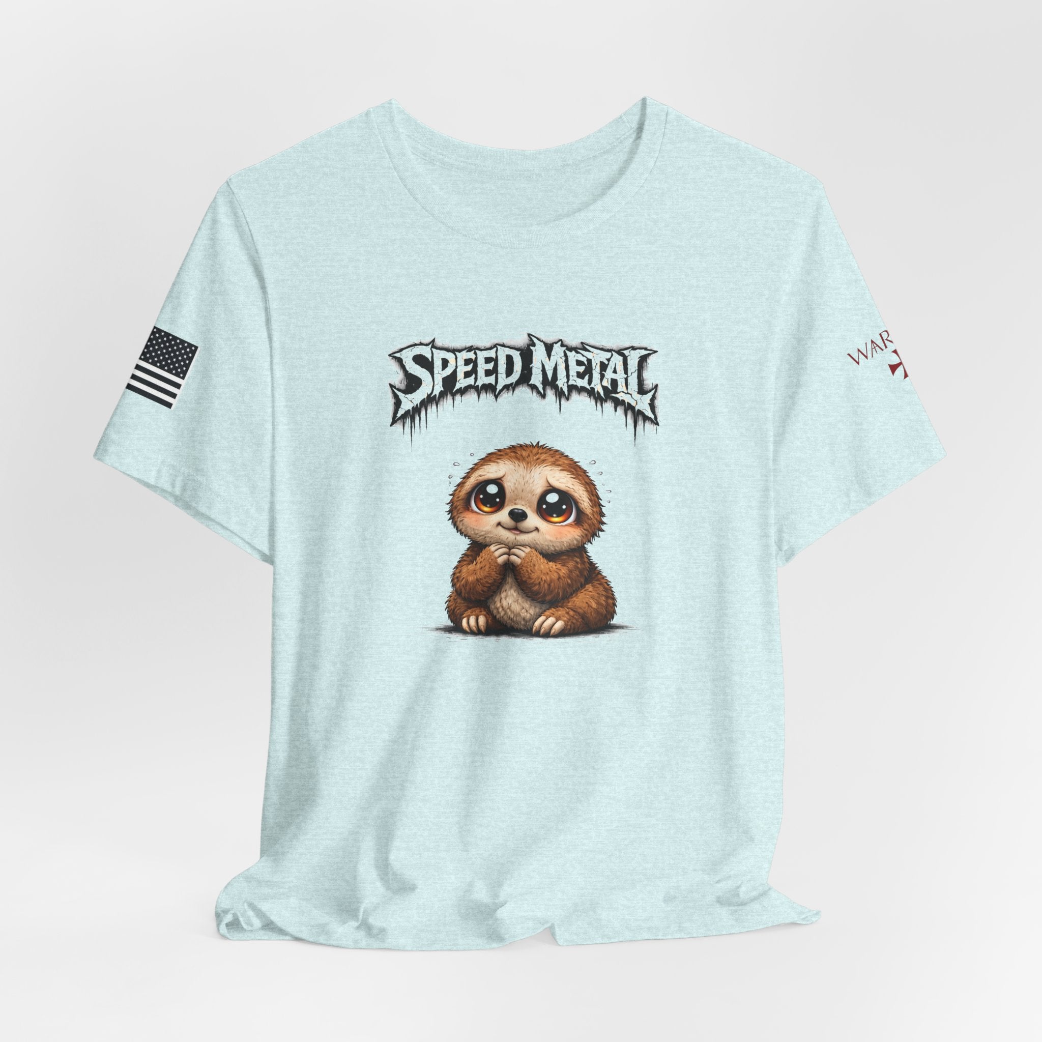 Speed Metal Sloth T-Shirt — Cute Sloth Graphic Tee for Metal Fans