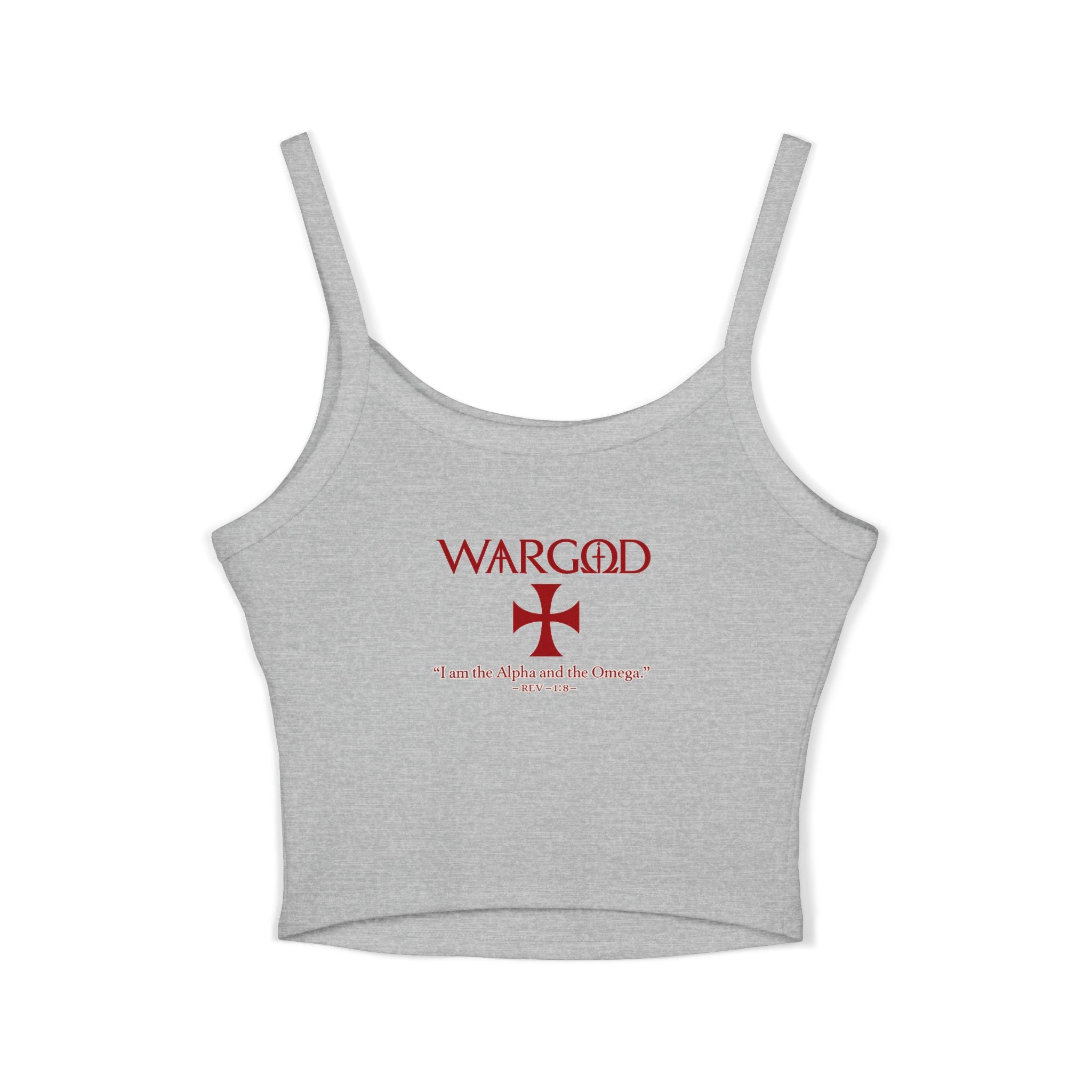 WARGOD Cross Tank — Women's Spaghetti Strap "Alpha and Omega"