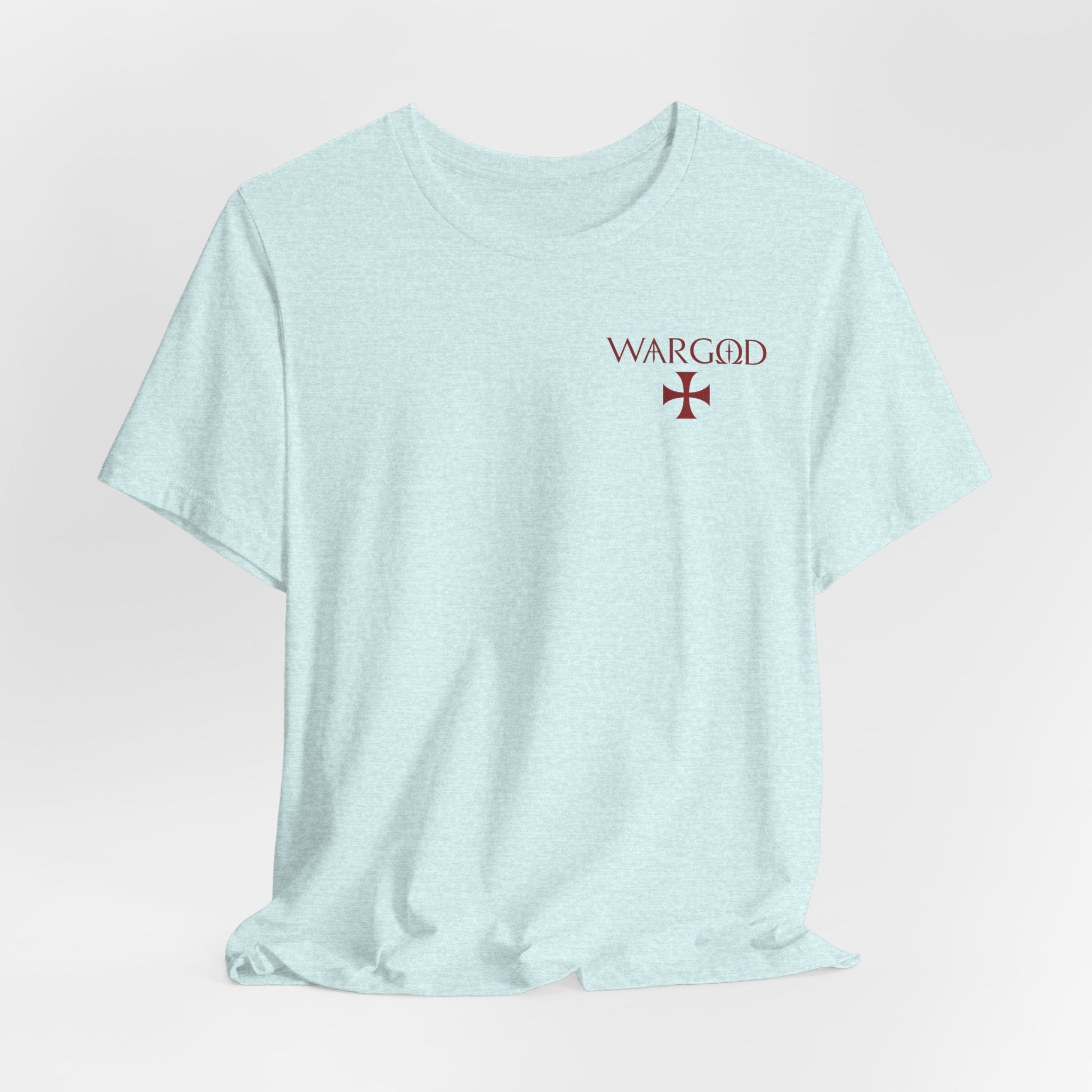 Wargod Cross Tee — "I am the Alpha and the Omega" Christian Graphic T‑Shirt