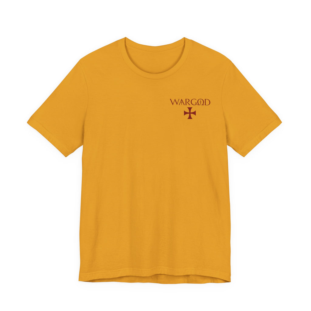 Wargod Cross Tee — "I am the Alpha and the Omega" Christian Graphic T‑Shirt