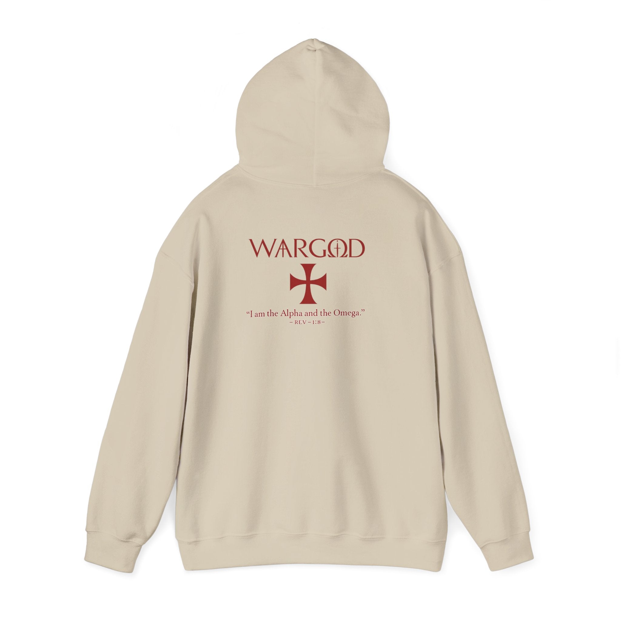 Hoodie — 'WARGOD' Cross Graphic Pullover ("I am the Alpha and the Omega")