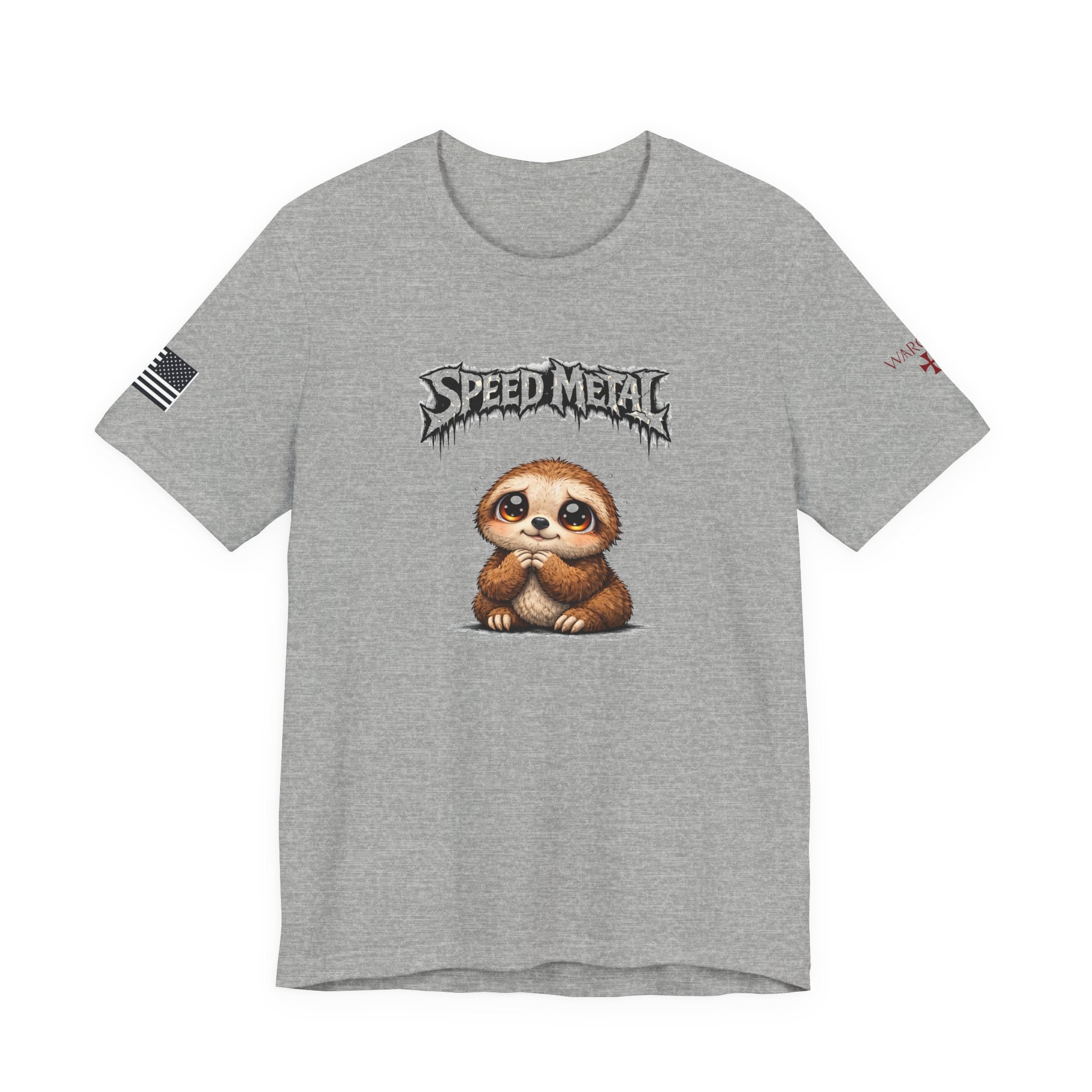 Speed Metal Sloth T-Shirt — Cute Sloth Graphic Tee for Metal Fans