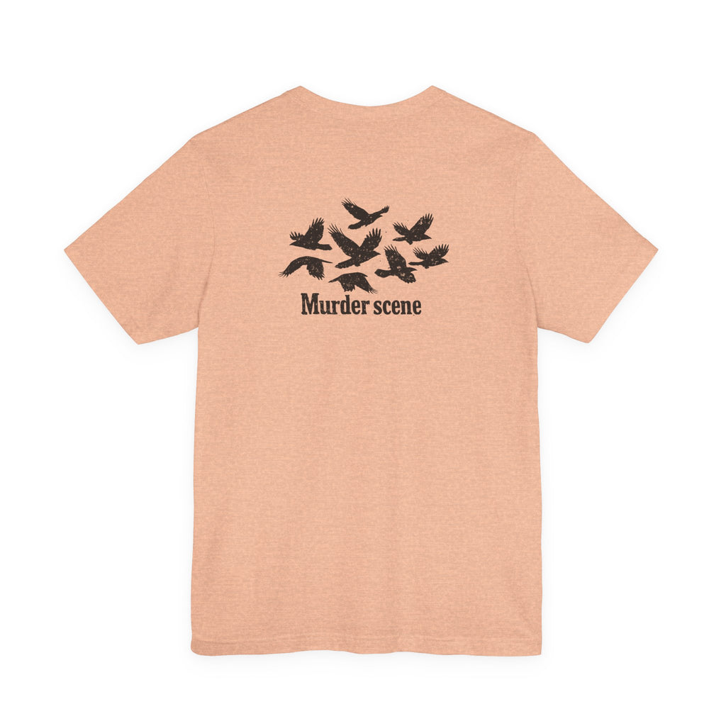 Murder Scene Raven Tee — Wargod Chest Logo Graphic T-Shirt