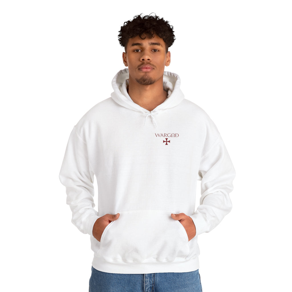 Hoodie — 'WARGOD' Cross Graphic Pullover ("I am the Alpha and the Omega")