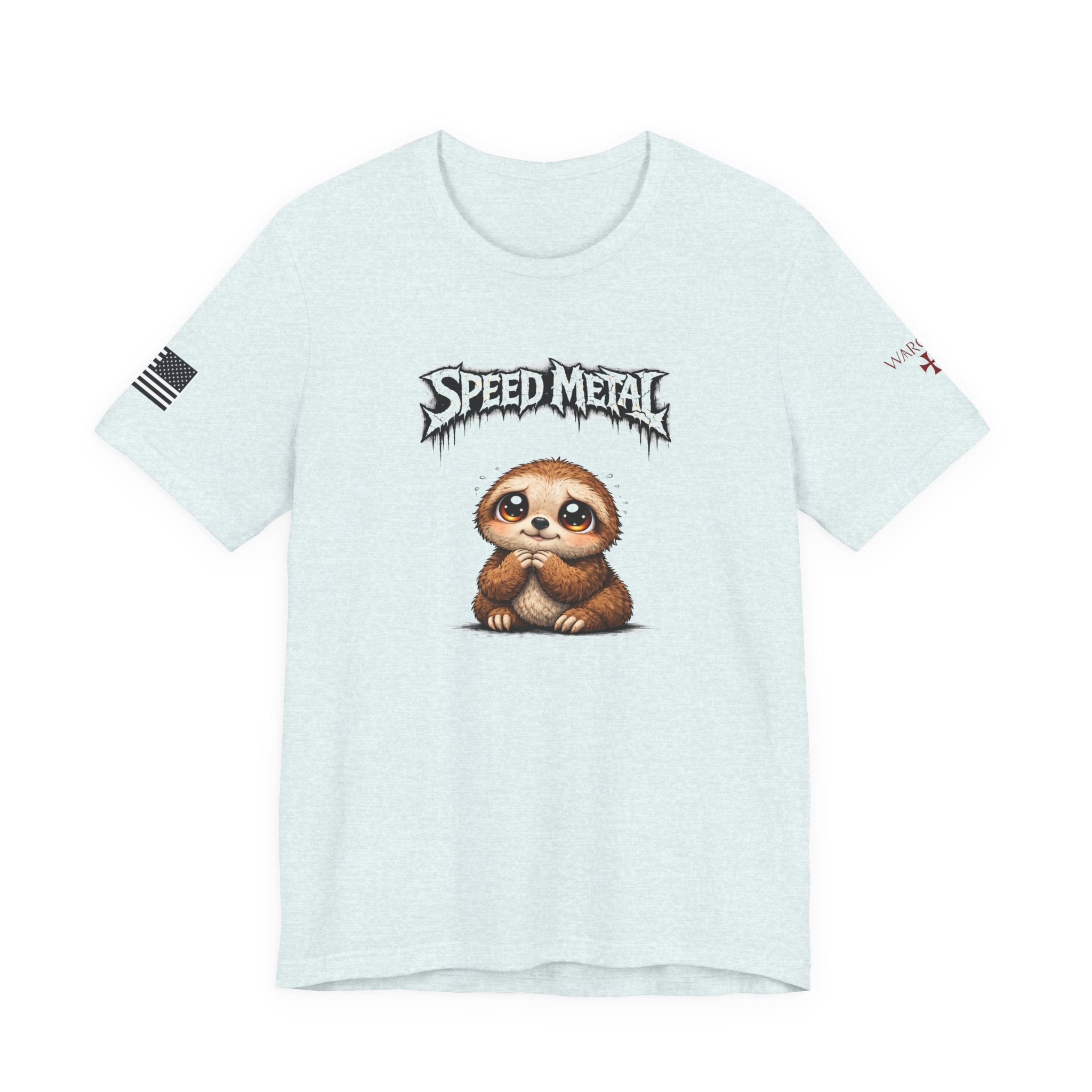 Speed Metal Sloth T-Shirt — Cute Sloth Graphic Tee for Metal Fans