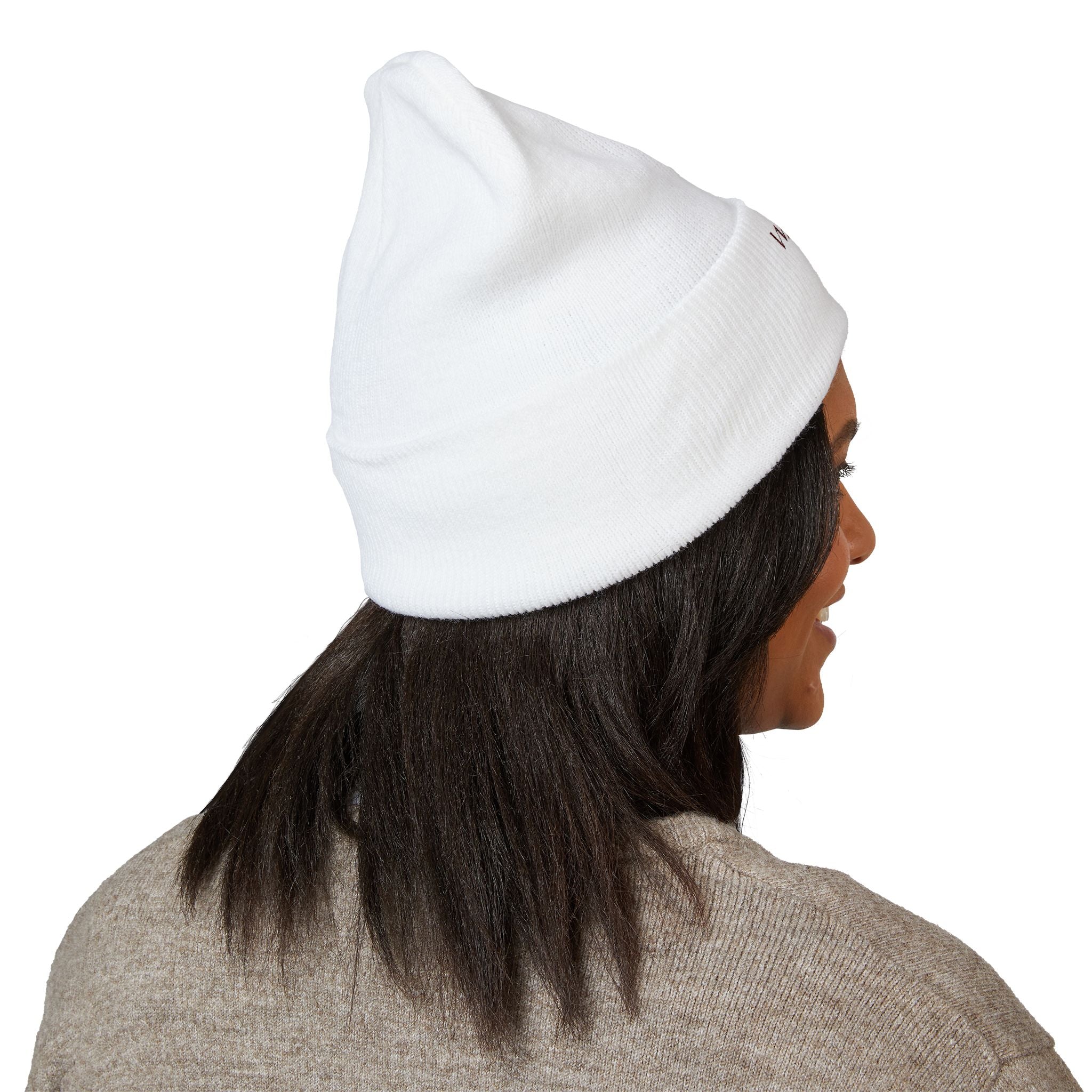 WARGOD Embroidered Cuffed Beanie — Minimal Cross Knit Hat
