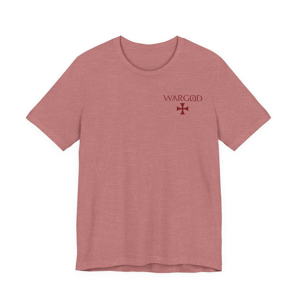 Wargod Cross Tee — "I am the Alpha and the Omega" Christian Graphic T‑Shirt