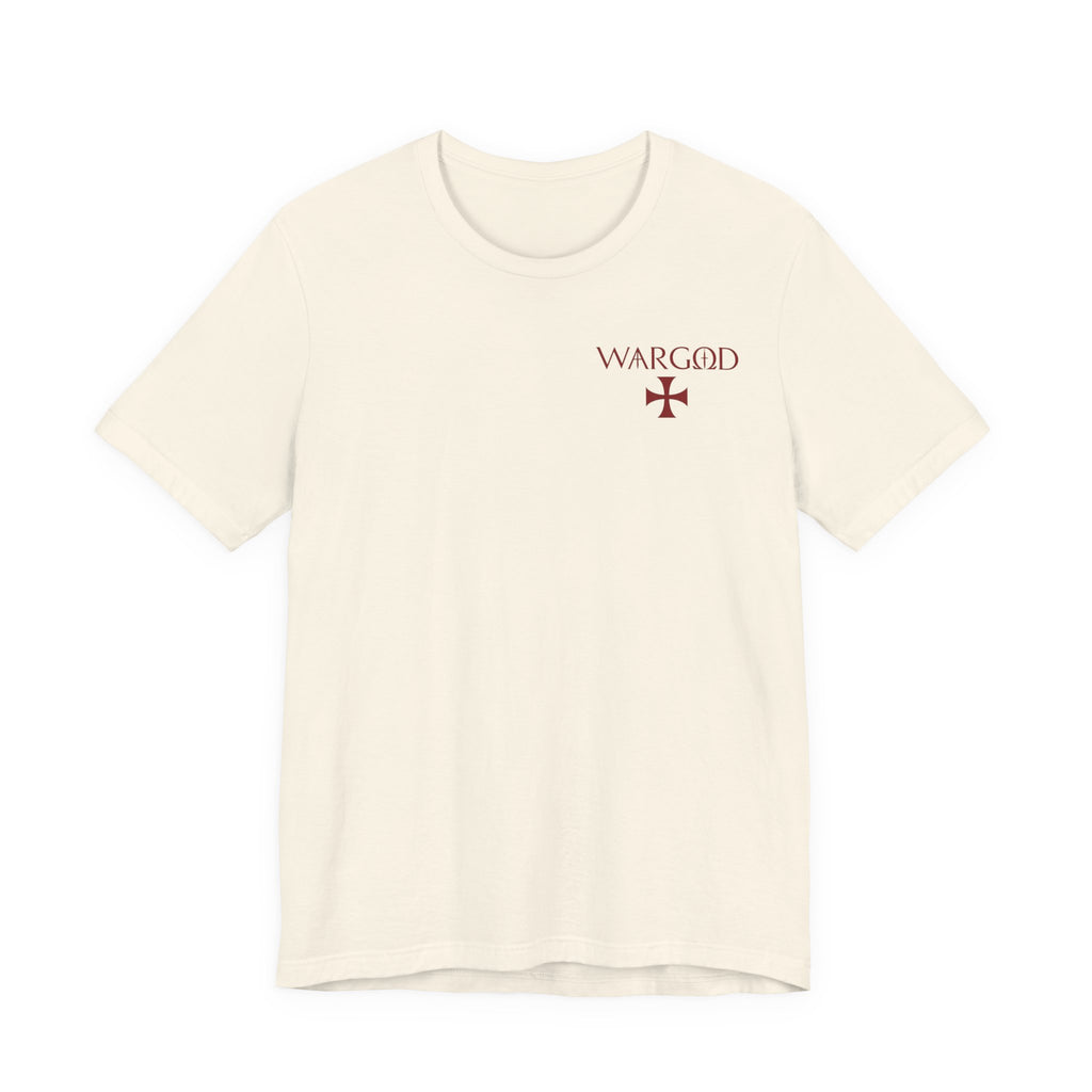 Wargod Cross Tee — "I am the Alpha and the Omega" Christian Graphic T‑Shirt