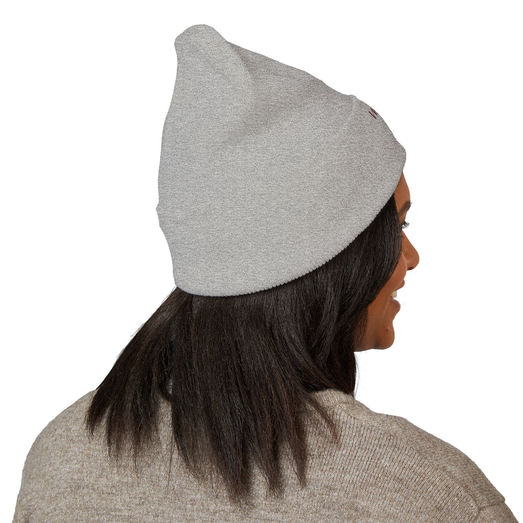 WARGOD Embroidered Cuffed Beanie — Minimal Cross Knit Hat