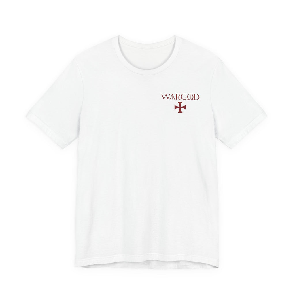 Wargod Cross Tee — "I am the Alpha and the Omega" Christian Graphic T‑Shirt