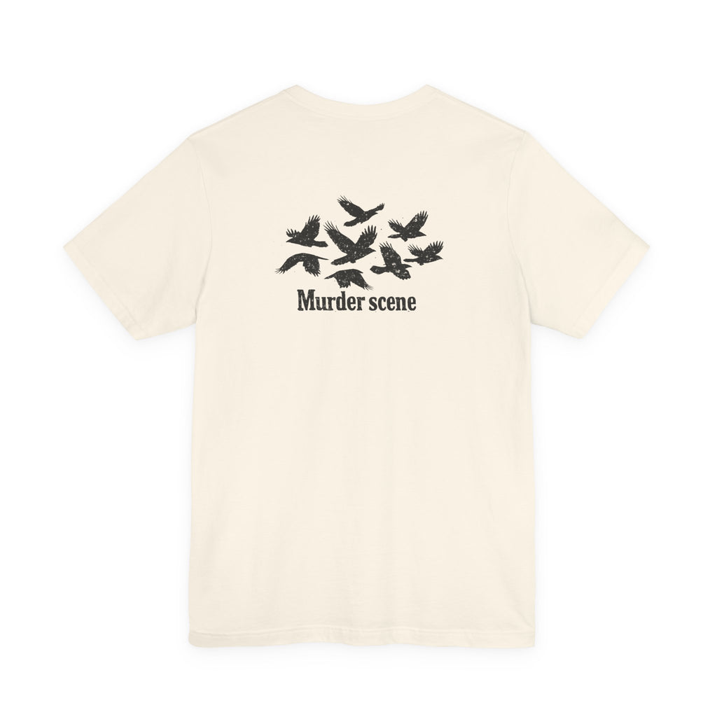 Murder Scene Raven Tee — Wargod Chest Logo Graphic T-Shirt