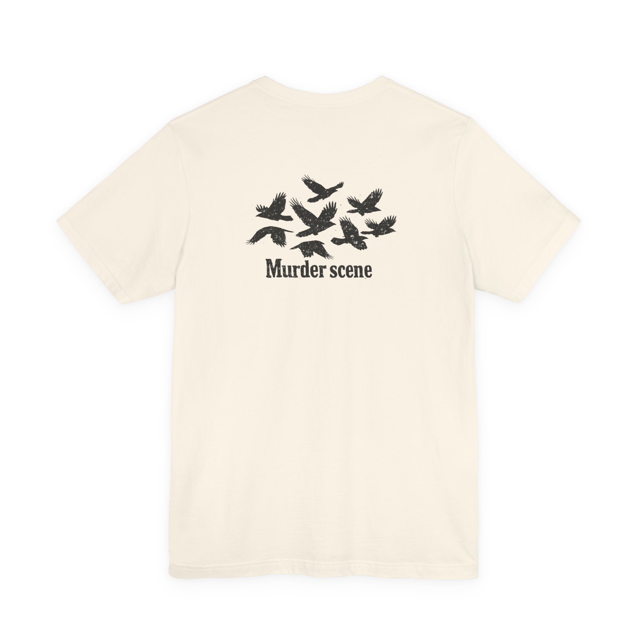 Murder Scene Raven Tee — Wargod Chest Logo Graphic T-Shirt