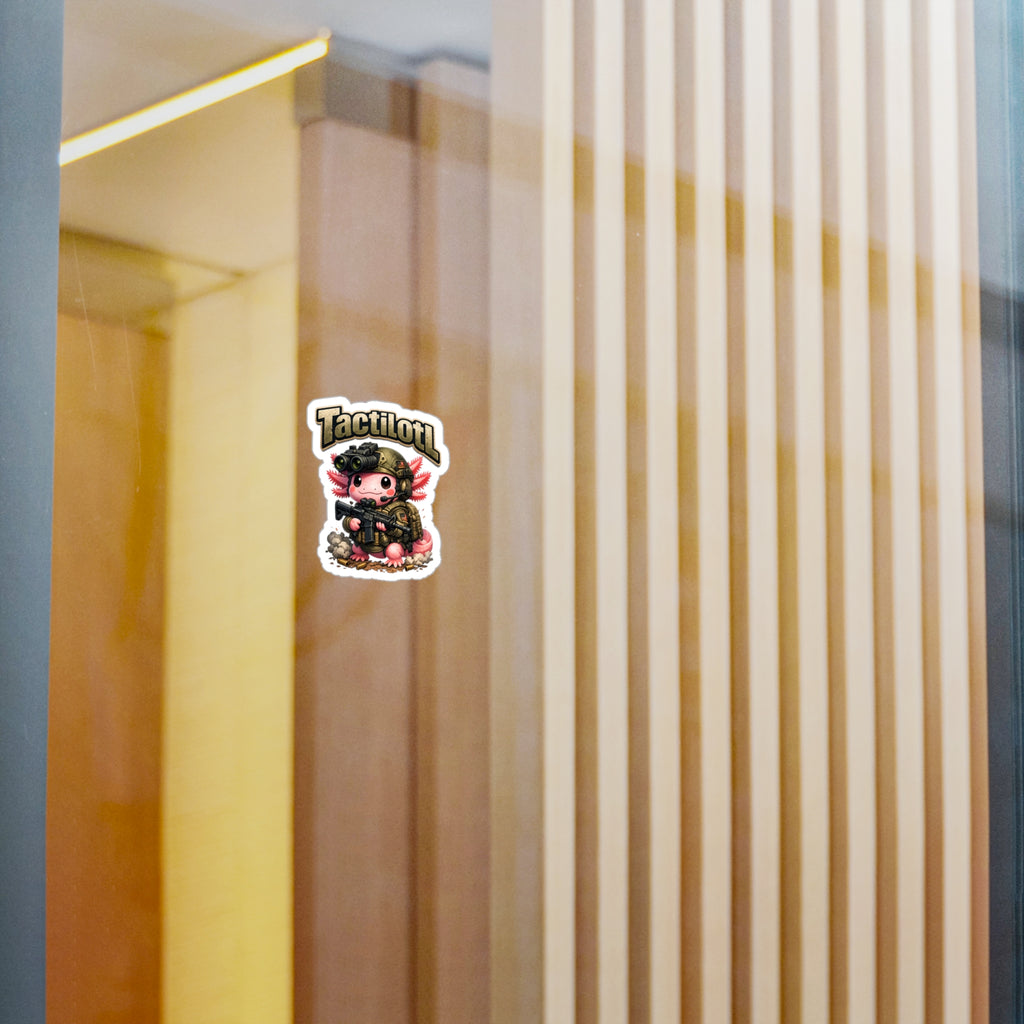 Tactilotl Soldier Axolotl Vinyl Sticker — Cute Tactical Kiss-Cut Decal