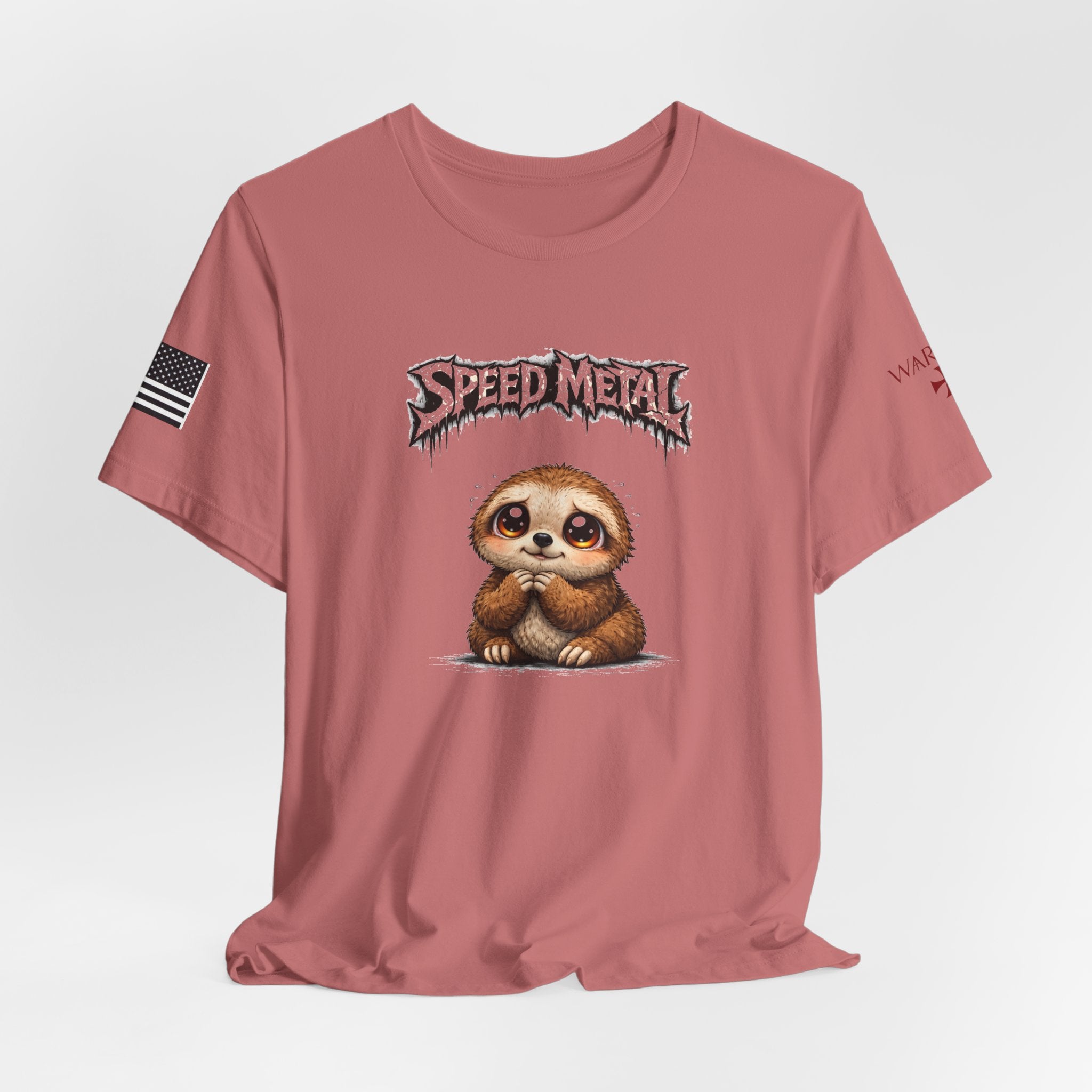 Speed Metal Sloth T-Shirt — Cute Sloth Graphic Tee for Metal Fans