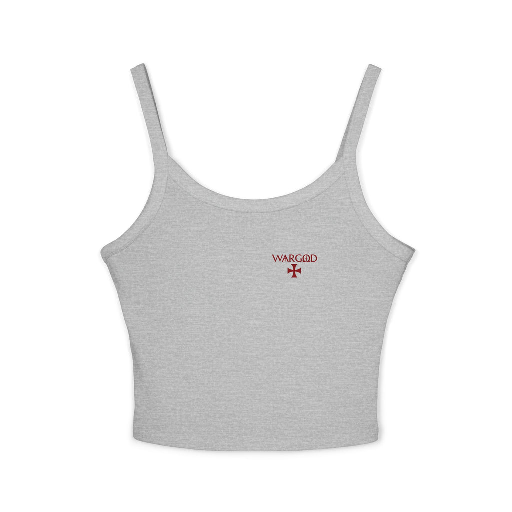 WARGOD Cross Tank — Women's Spaghetti Strap "Alpha and Omega"