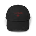 WARGOD Distressed Black Cap — Vintage Red Cross Logo
