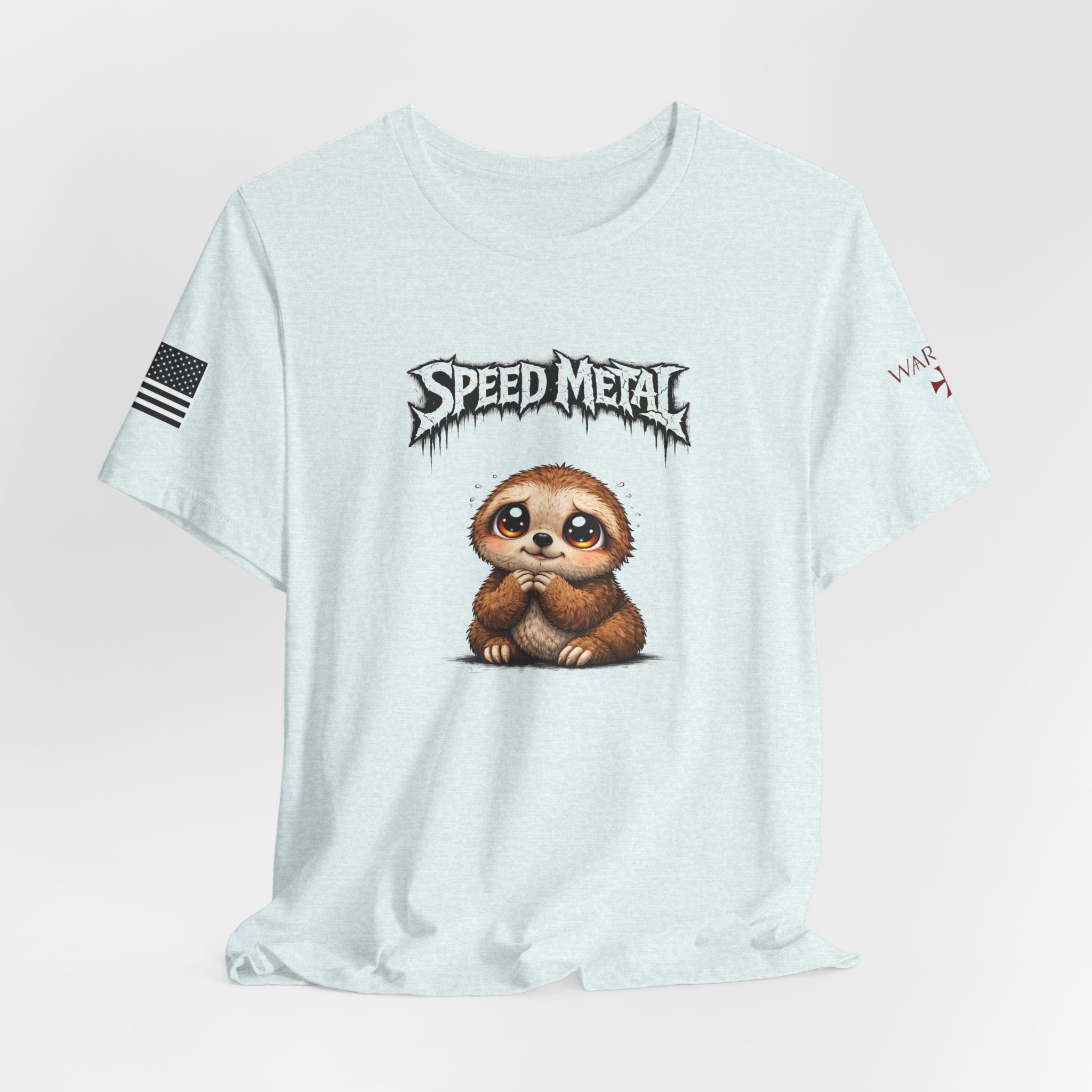 Speed Metal Sloth T-Shirt — Cute Sloth Graphic Tee for Metal Fans