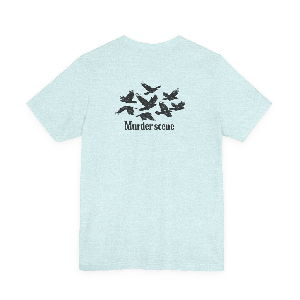 Murder Scene Raven Tee — Wargod Chest Logo Graphic T-Shirt