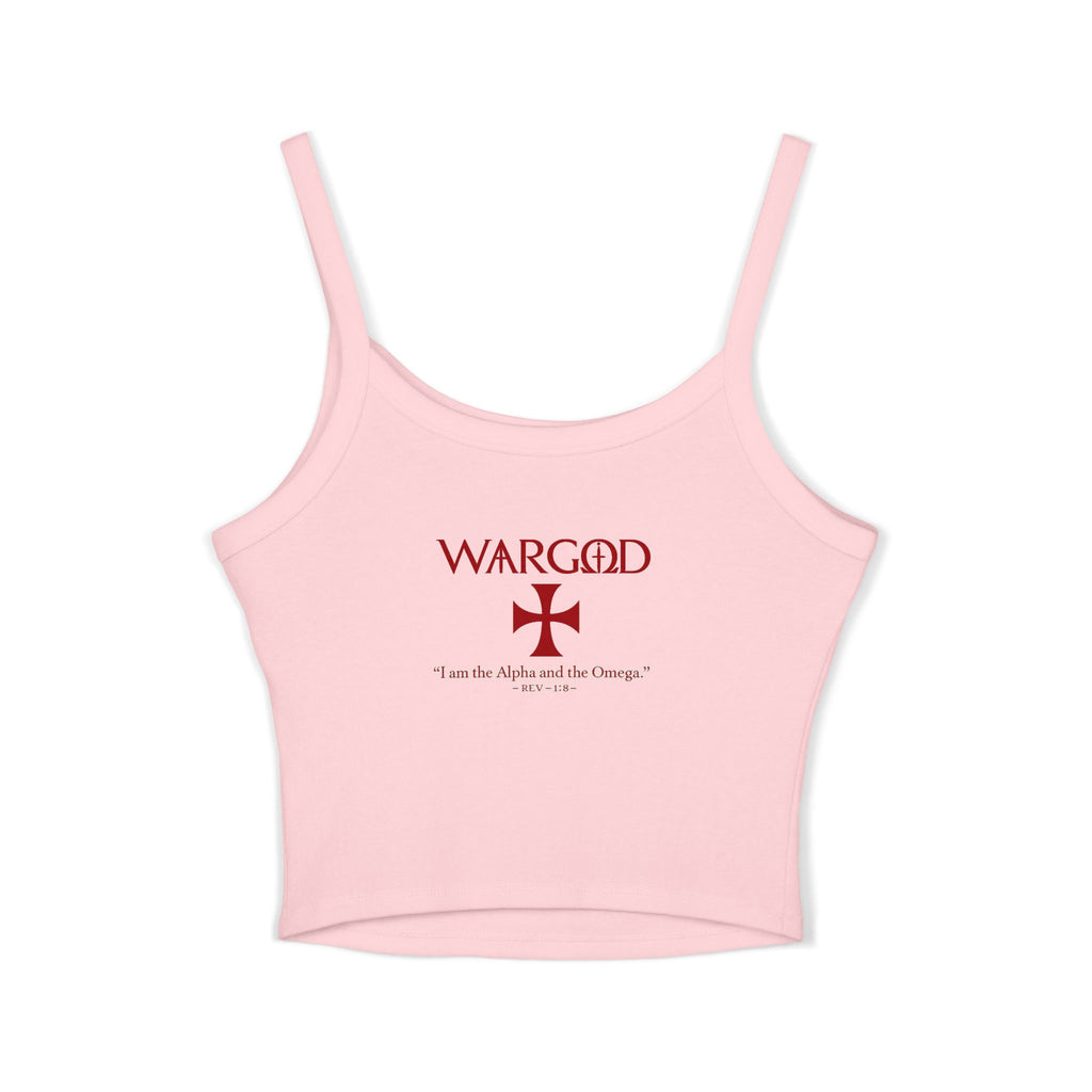 WARGOD Cross Tank — Women's Spaghetti Strap "Alpha and Omega"