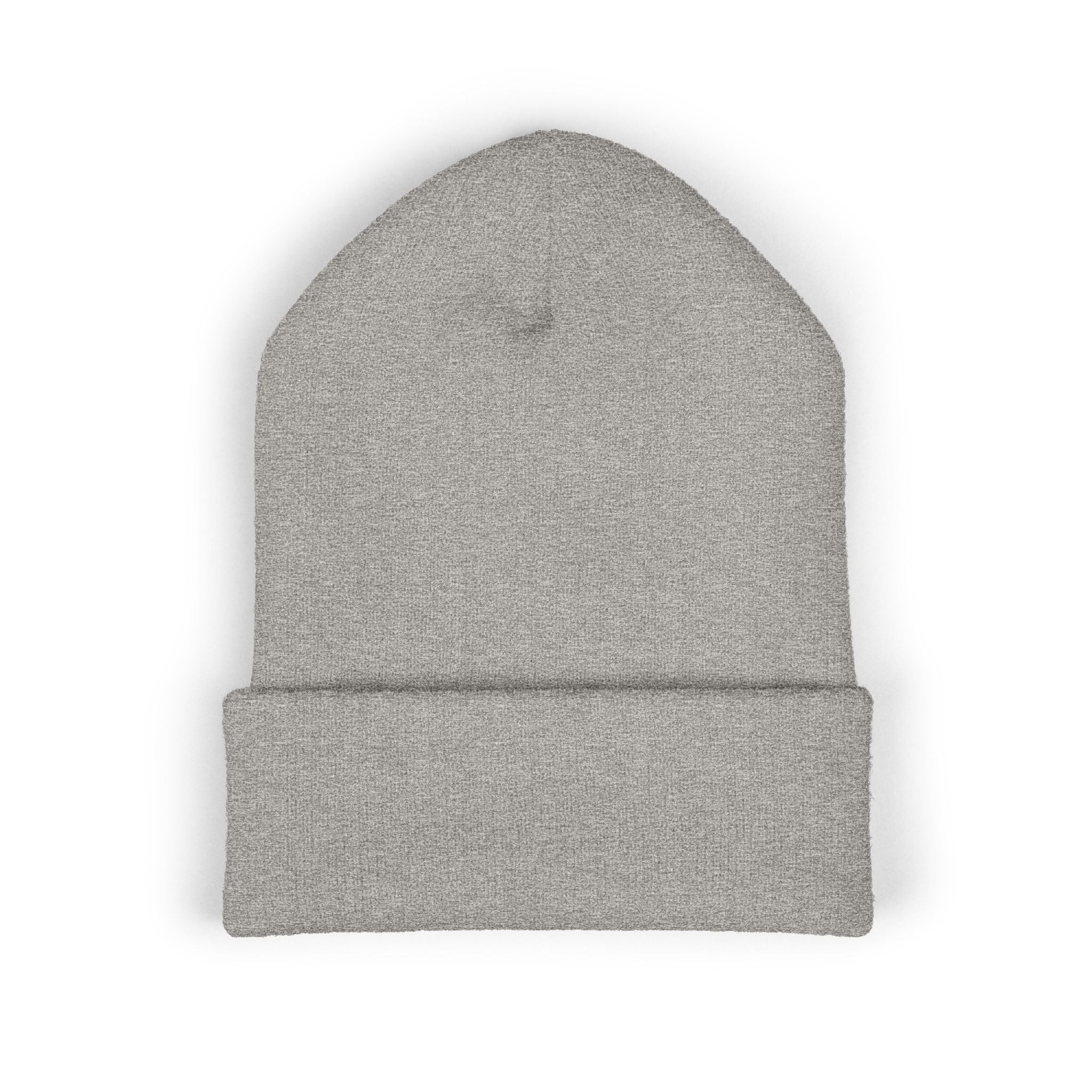 WARGOD Embroidered Cuffed Beanie — Minimal Cross Knit Hat