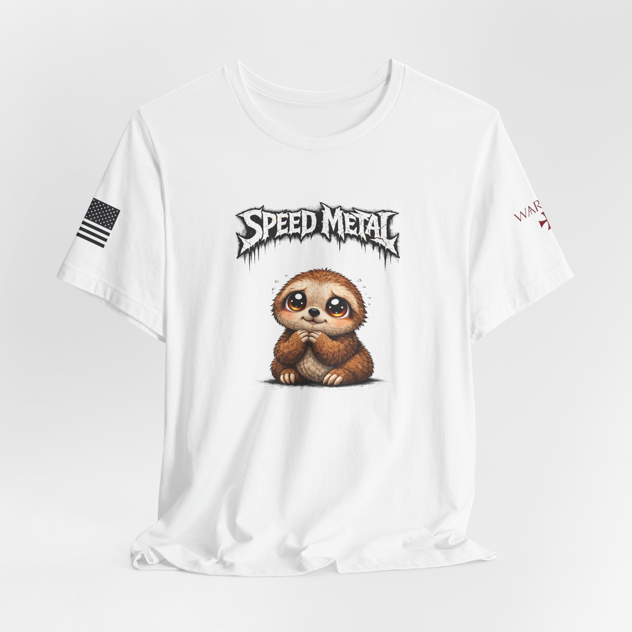 Speed Metal Sloth T-Shirt — Cute Sloth Graphic Tee for Metal Fans