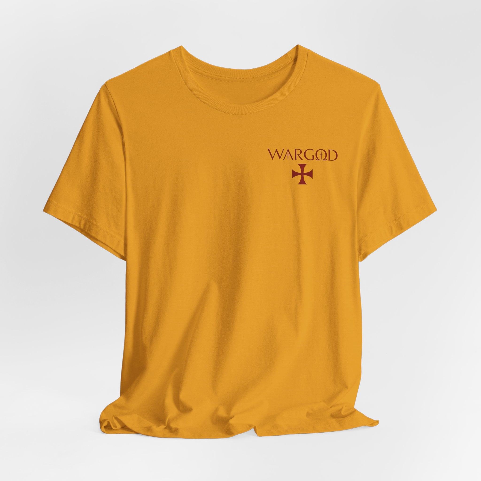 Wargod Cross Tee — "I am the Alpha and the Omega" Christian Graphic T‑Shirt