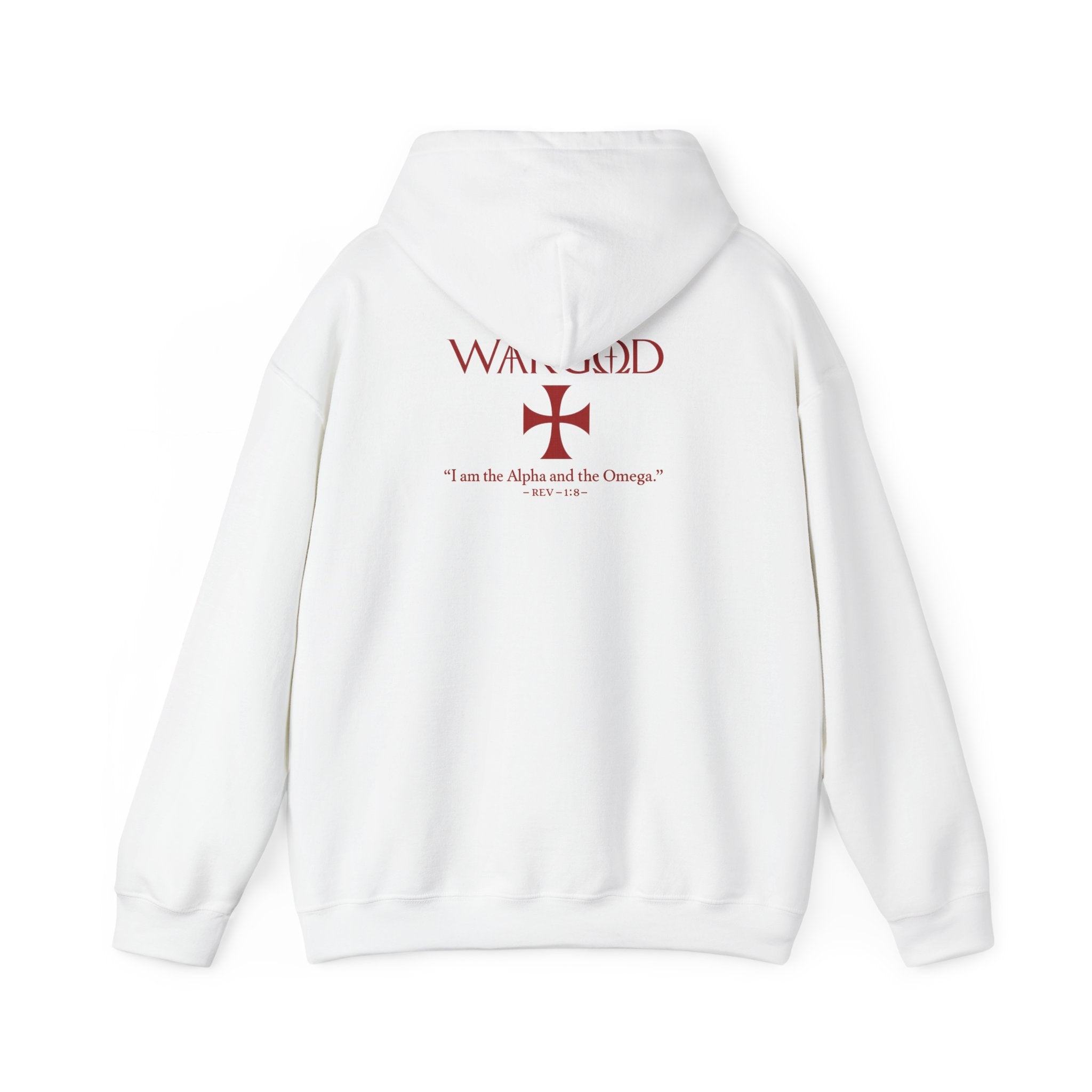 Hoodie — 'WARGOD' Cross Graphic Pullover ("I am the Alpha and the Omega")