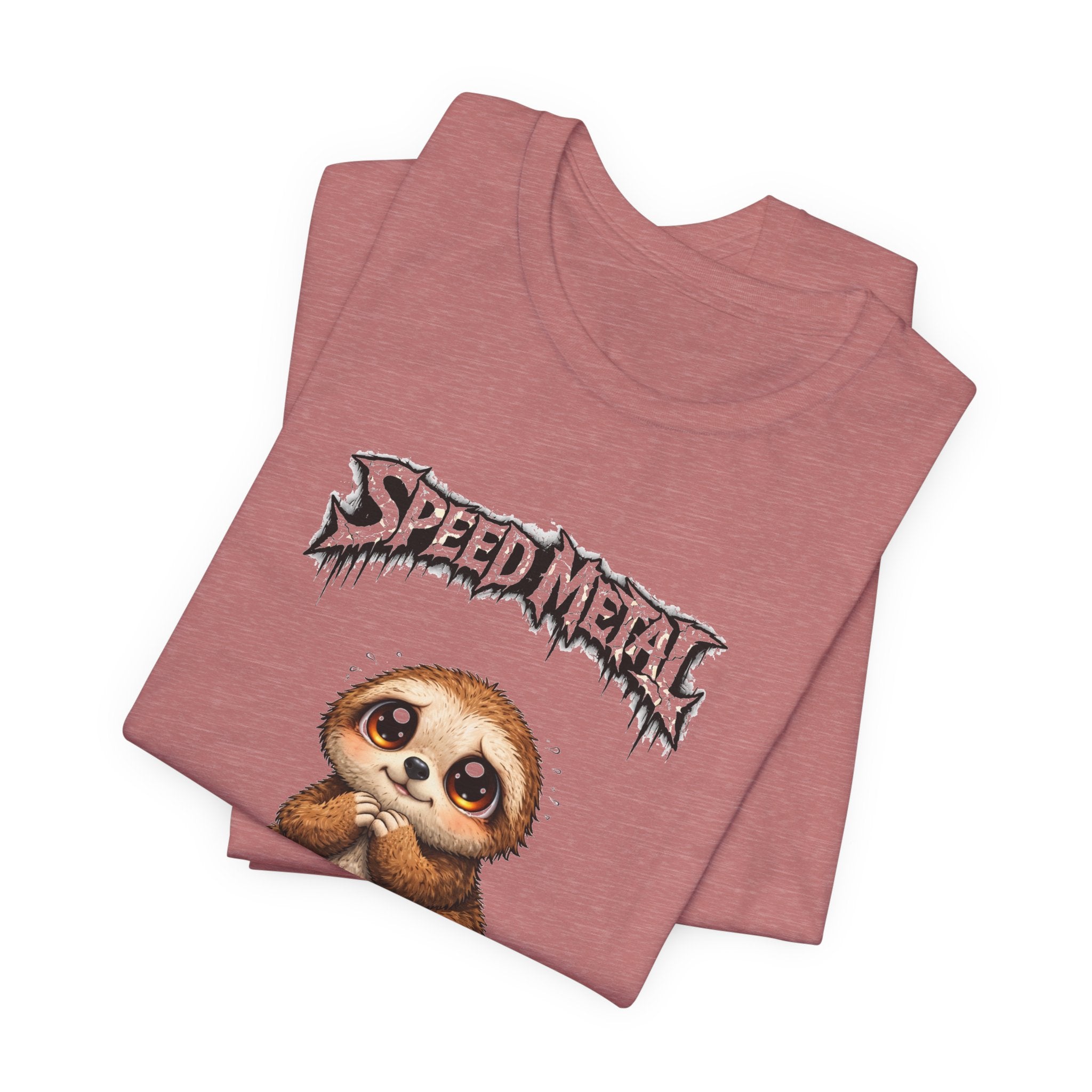Speed Metal Sloth T-Shirt — Cute Sloth Graphic Tee for Metal Fans