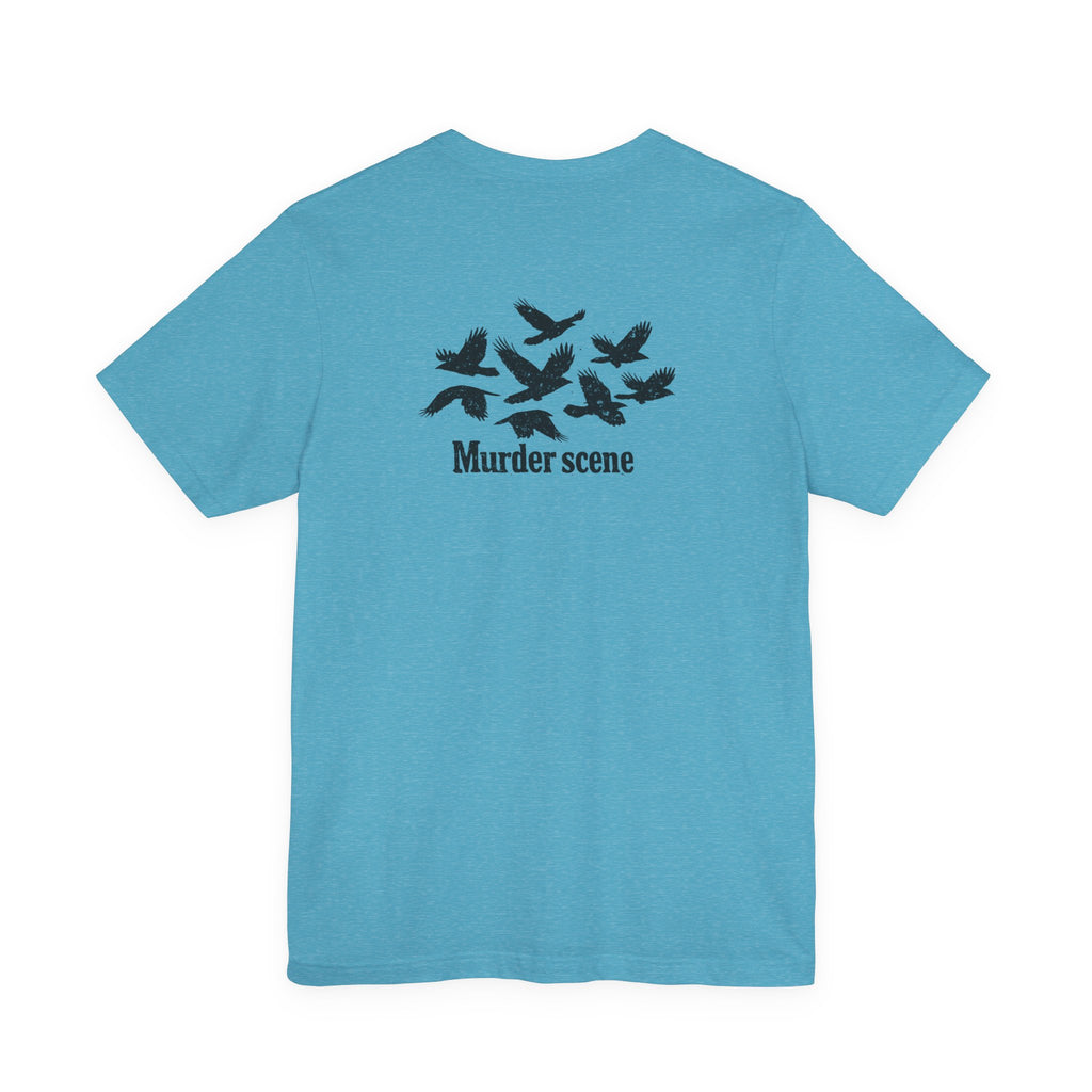 Murder Scene Raven Tee — Wargod Chest Logo Graphic T-Shirt