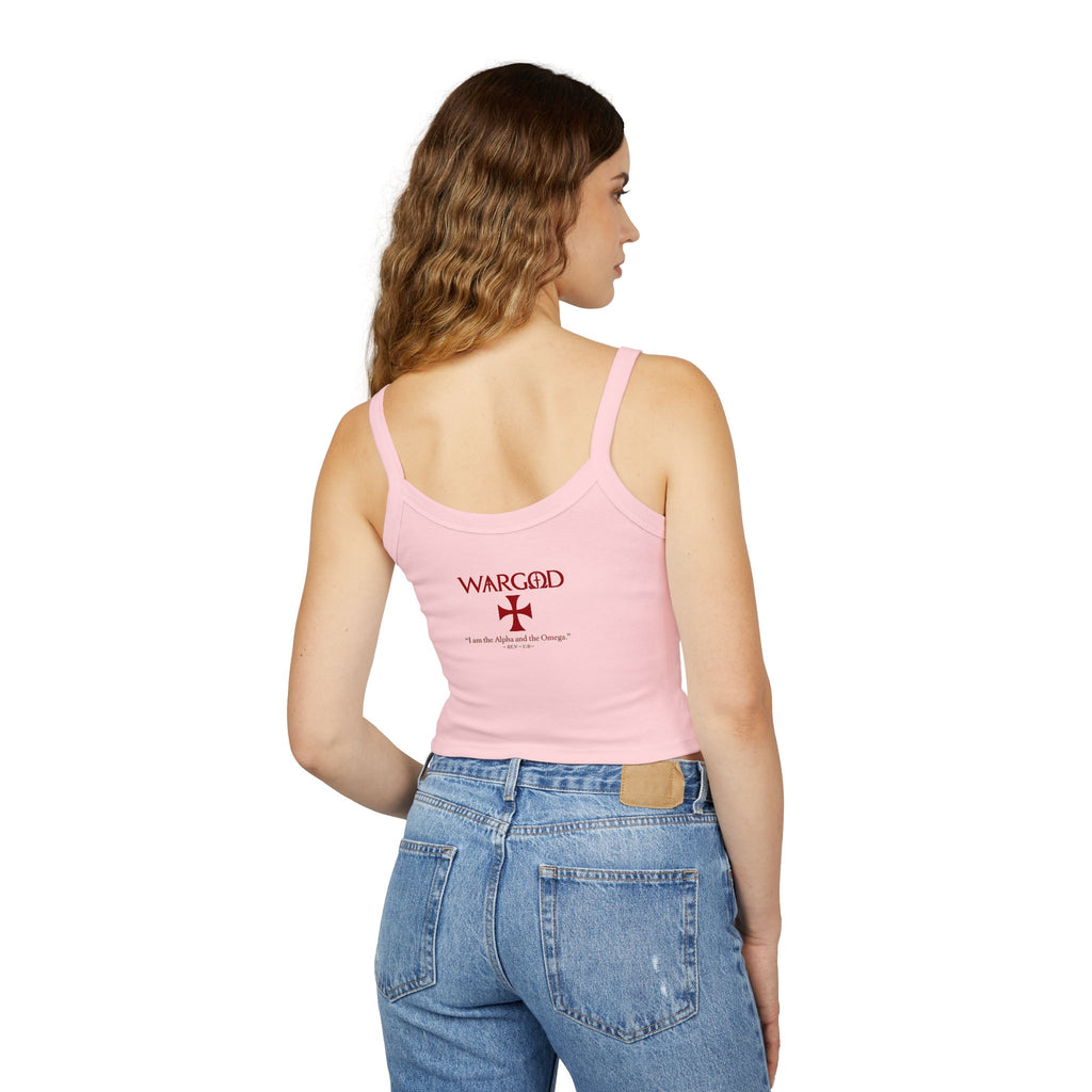 WARGOD Cross Tank — Women's Spaghetti Strap "Alpha and Omega"