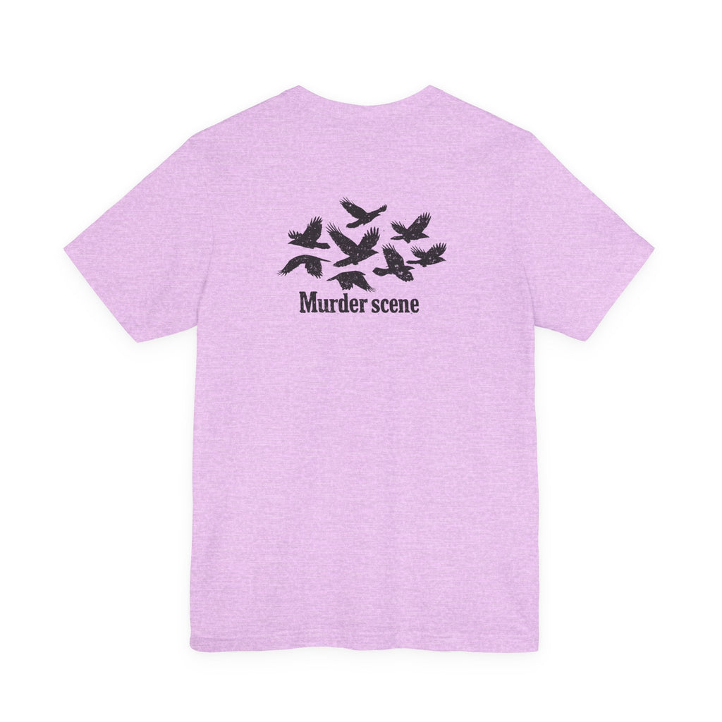 Murder Scene Raven Tee — Wargod Chest Logo Graphic T-Shirt