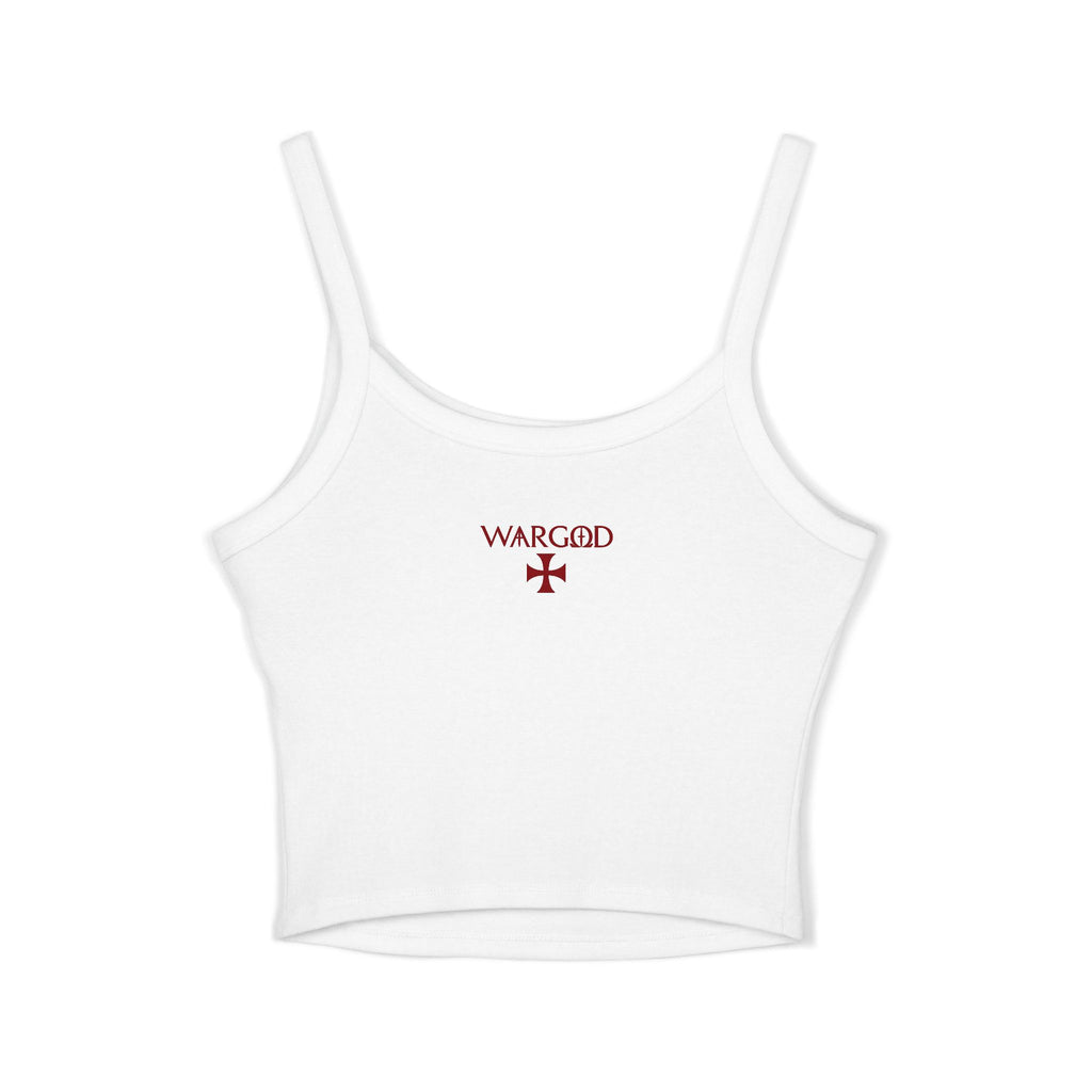 Spaghetti Tank Top — "Please Be Patient, I’m a Product of Public Schooling" Graphic