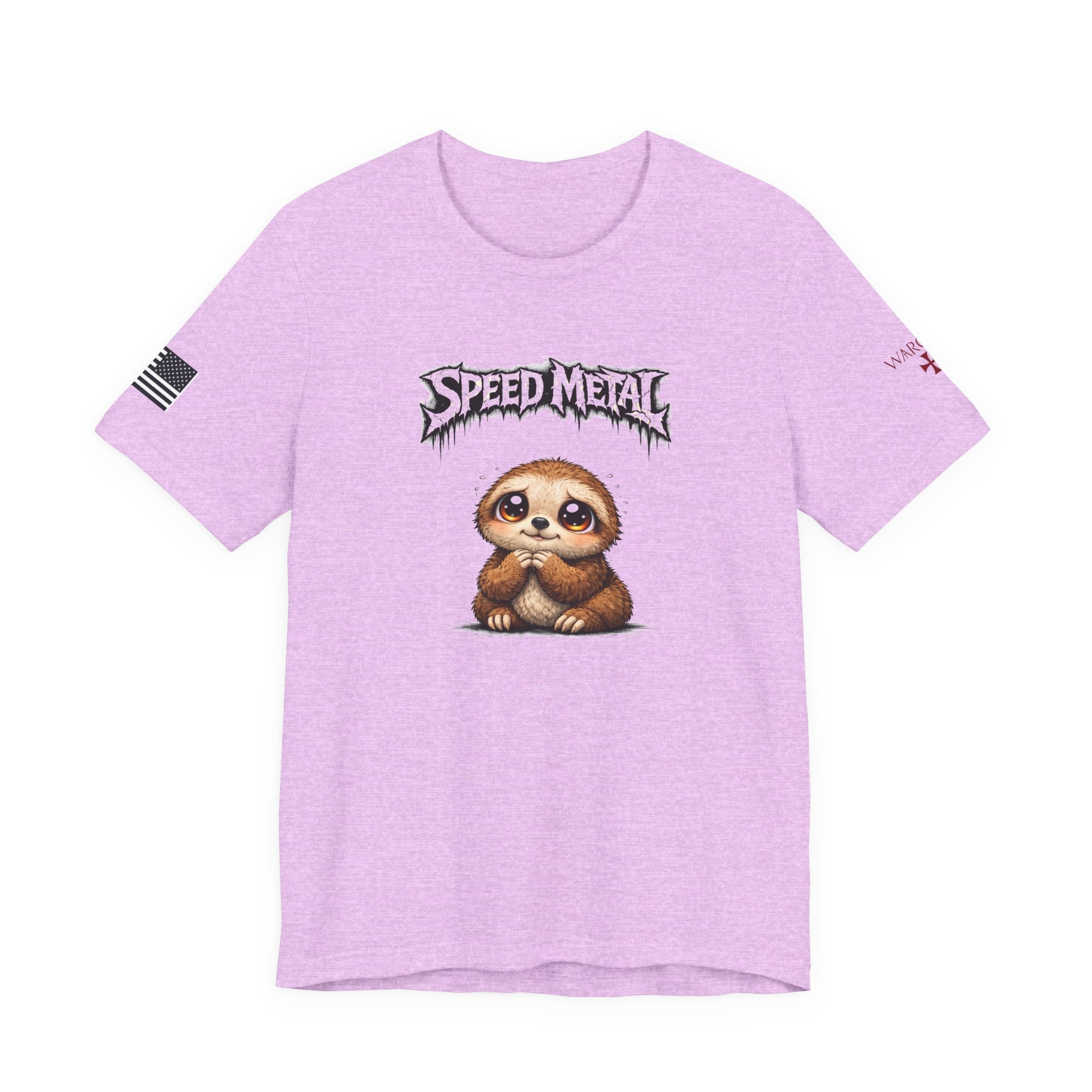 Speed Metal Sloth T-Shirt — Cute Sloth Graphic Tee for Metal Fans